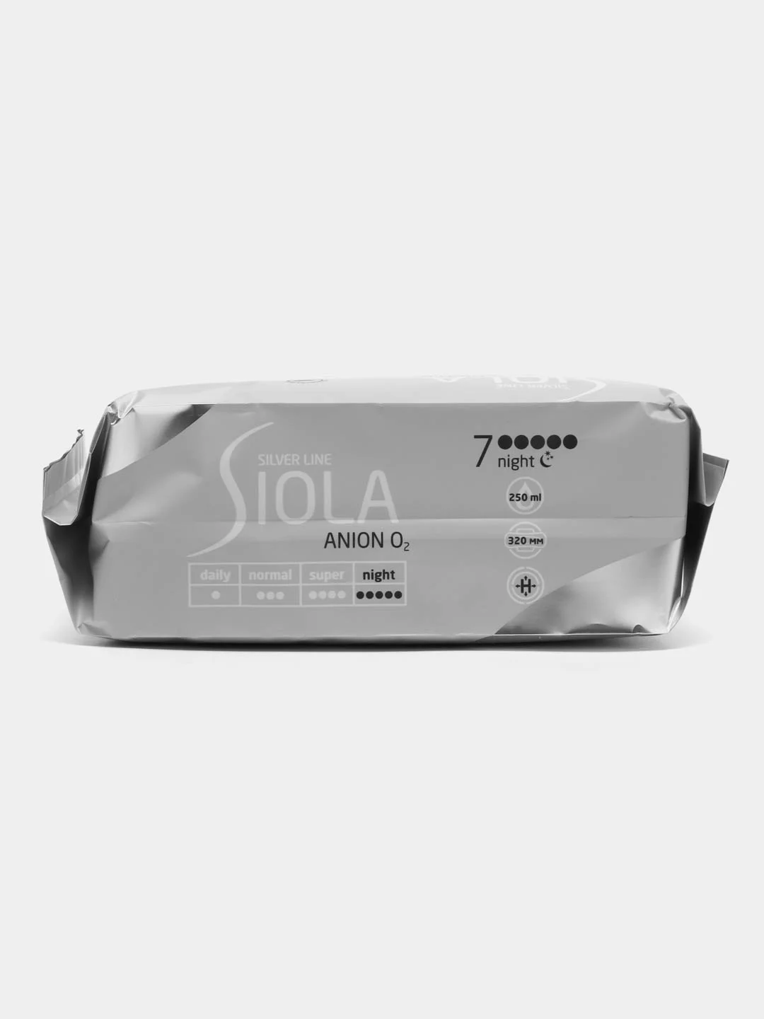Гигиенические прокладки Siola Silver Line с анионным вкладышем , ночные night,7шт