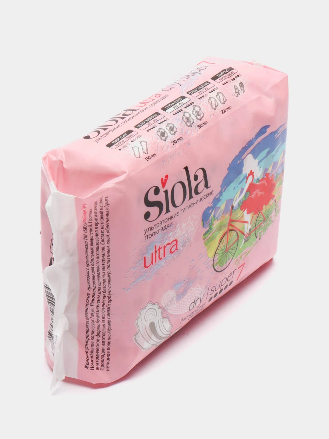 Гигиенические прокладки Siola Ultra Dry Super, 5 капель, 7 штук