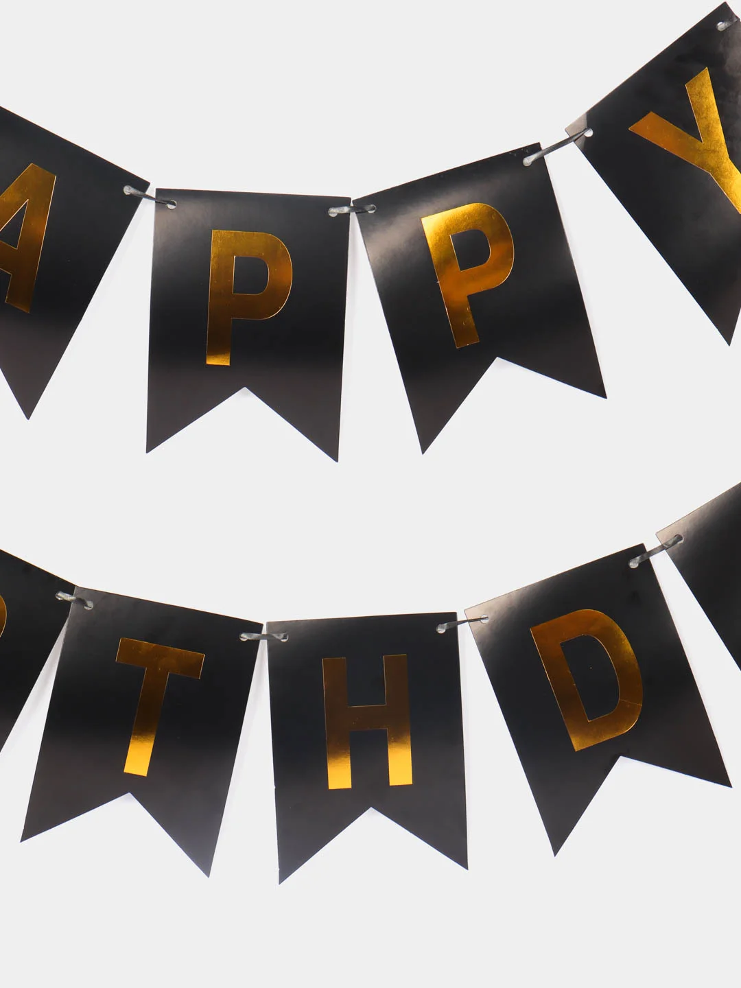 Черный гирлянда "С днем рождения" Happy Birthday