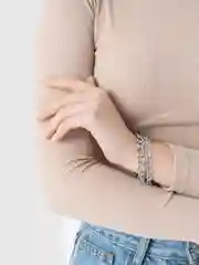 Серый металлик женский браслет-цепочка