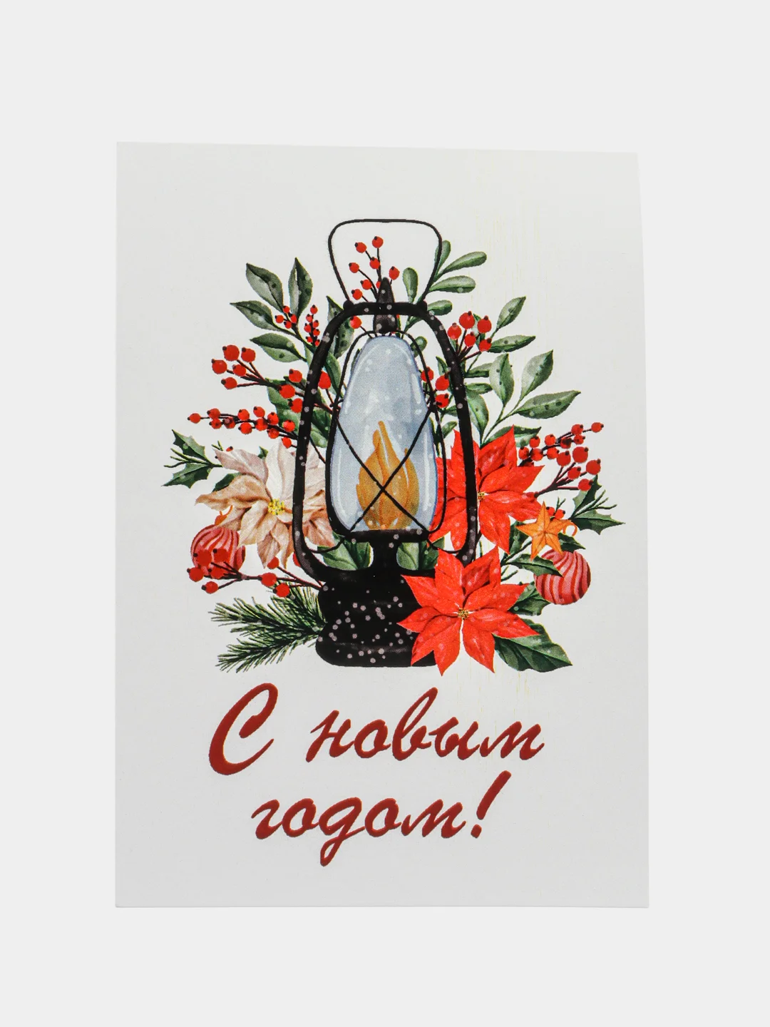 Зелёный хаки мини-открытки новогодние, формат А7