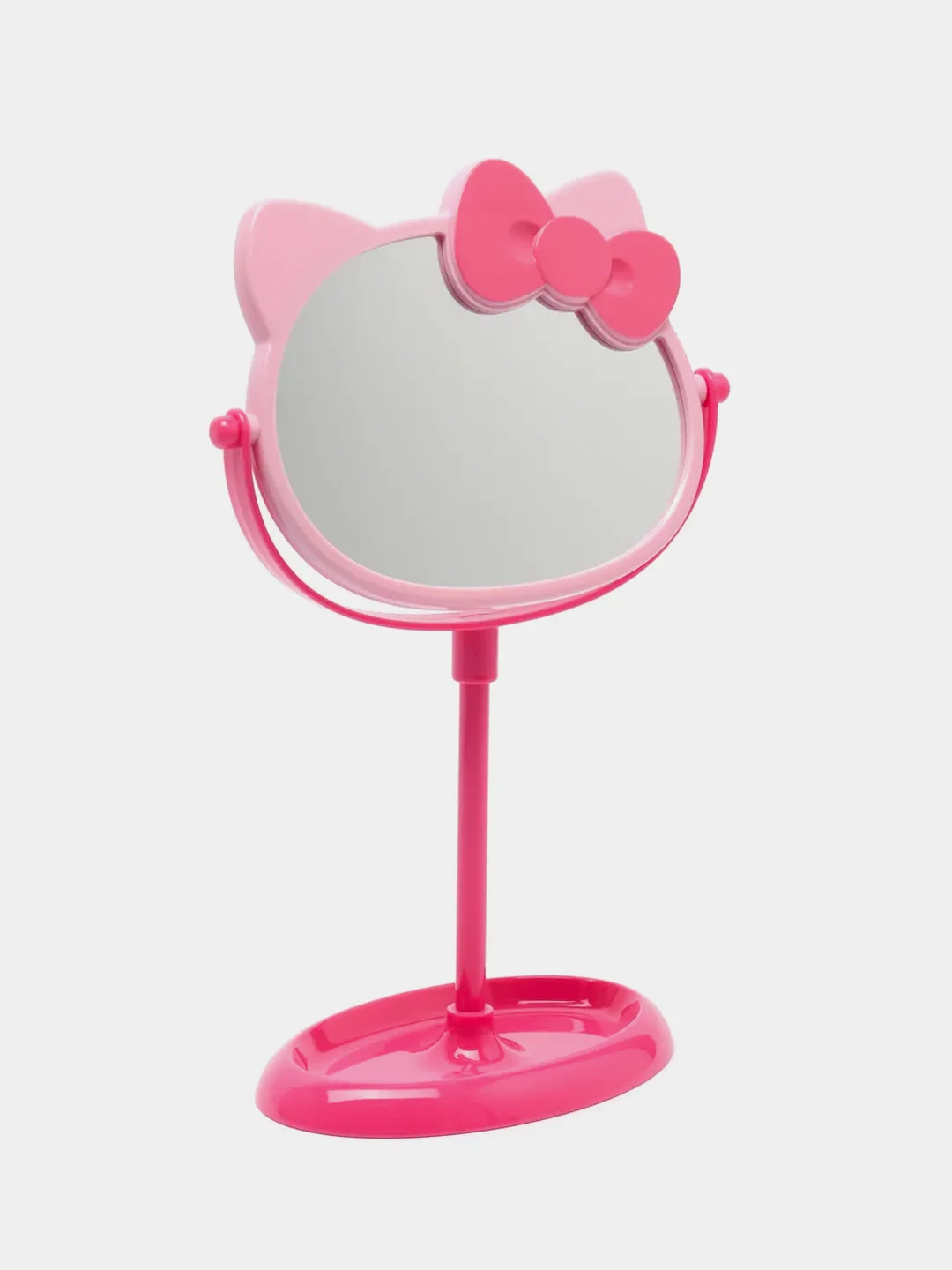 Розовое милое зеркало настольное двухсторонее Hello Kitty
