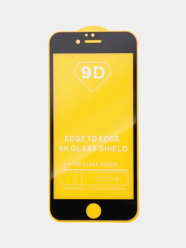 Защитное стекло 9D для iPhone 6 черного цвета с олеофобным покрытием