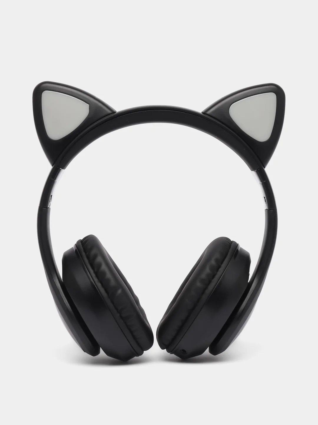 Черный наушники детские с ушками Cat Ear STN-28, беспроводные, светящиеся