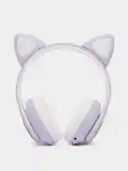 Фиолетовый наушники детские с ушками Cat Ear STN-28, беспроводные, светящиеся