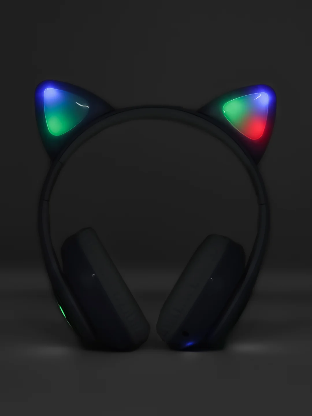 Фиолетовый наушники детские с ушками Cat Ear STN-28, беспроводные, светящиеся