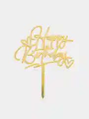 Серебряный топпер для украшения торта "Happy Birthday"