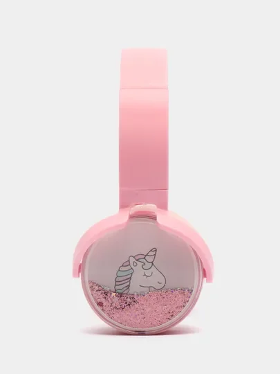 Розовый детские беспроводные наушники "Единорог" WIRELESS ВТ002 unicorn