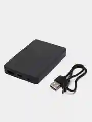 Черный power bank 5000 мАч, внешний аккумулятор, быстрая зарядка powerbank