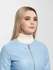 Голубой куртка кожаная женская