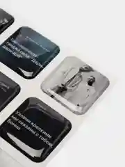 Алый 3d-стикеры на телефон "Мияги, Макан, Скриптонит", 12 штук