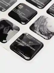 Алый 3d-стикеры на телефон "Мияги, Макан, Скриптонит", 12 штук