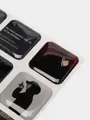 Багровый 3d-стикеры на телефон "Мияги, Макан, Скриптонит", 12 штук
