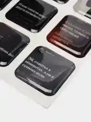 Багровый 3d-стикеры на телефон "Мияги, Макан, Скриптонит", 12 штук