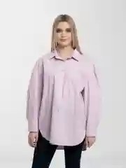 Сиреневый рубашка женская, базовая, oversize