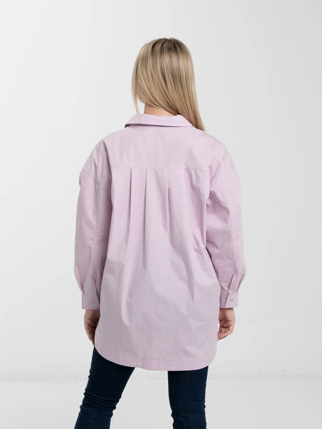 Сиреневый рубашка женская, базовая, oversize
