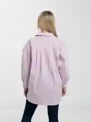 Сиреневый рубашка женская, базовая, oversize