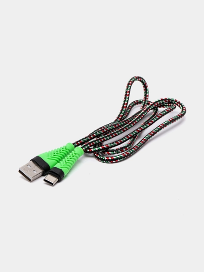 Кабель USB Type-C, тканевая оплетка, 1 метр