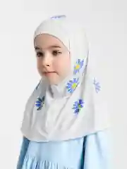 Белый капр-хиджаб "Ромашка" для малышей