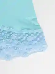 Бирюзовый хиджаб детский цельный, химар с кружевом и стразами