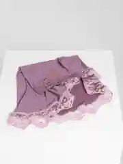 Фиолетовый хиджаб детский цельный, химар с кружевом и стразами