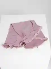 Лавандовый хиджаб детский цельный, химар с кружевом и стразами