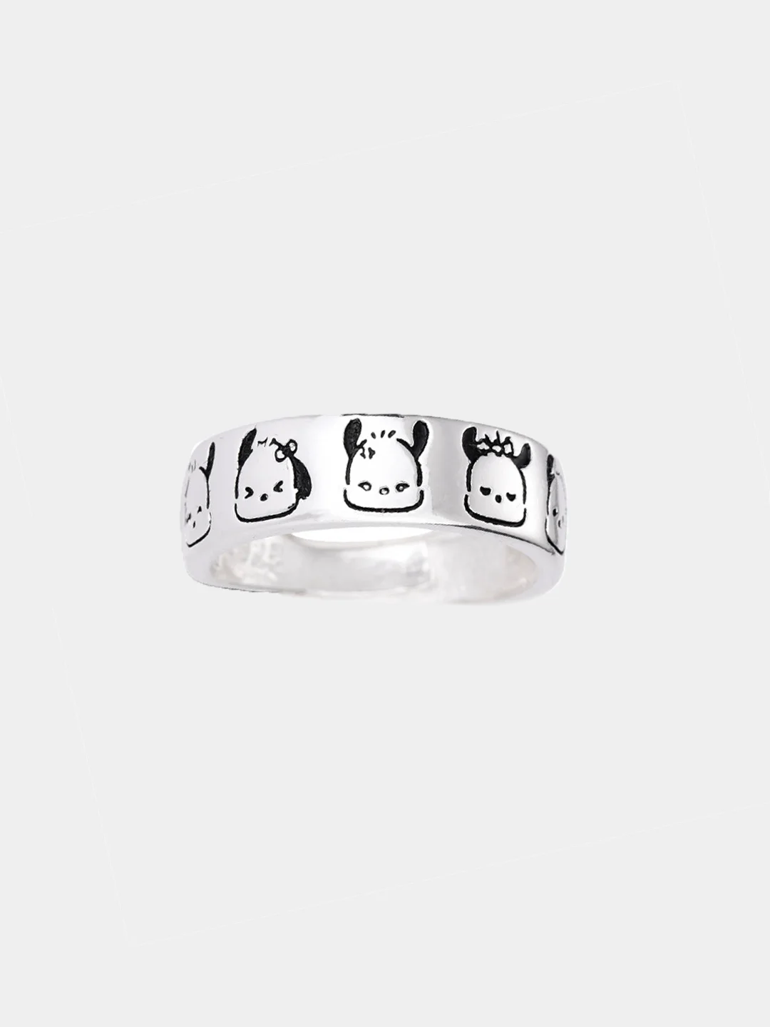 Серый кольцо из японского аниме Pochacco/Sanrio, регулируемое