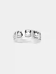 Серый кольцо из японского аниме Pochacco/Sanrio, регулируемое