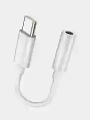 Белый переходник для наушников USB Type-C - AUX, стерео, 9,5 см