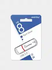 Белый флеш-накопитель USB SmartBuy память 4, 8, 16, 32, 64 Гб