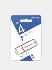 Белый флеш-накопитель USB SmartBuy память 4, 8, 16, 32, 64 Гб