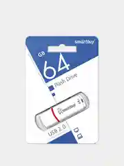 Белый флеш-накопитель USB SmartBuy память 4, 8, 16, 32, 64 Гб