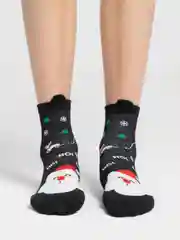 Угольный носки новогодние с принтами, унисекс