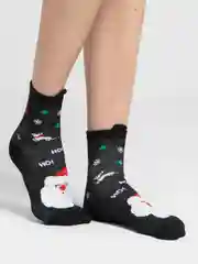 Угольный носки новогодние с принтами, унисекс