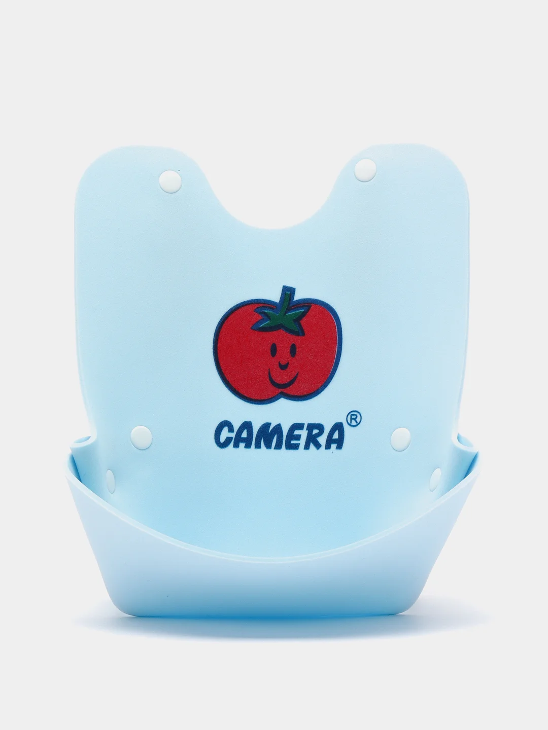 Голубой слюнявчик с карманом. CAMERA. Нагрудник