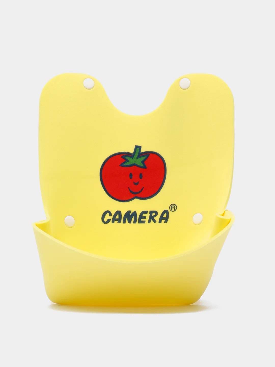 Желтый слюнявчик с карманом. CAMERA. Нагрудник