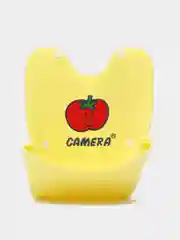 Желтый слюнявчик с карманом. CAMERA. Нагрудник