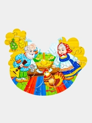 Пазл "Курочка Ряба" деревянный, детали в виде элементов сказки, 22 детали