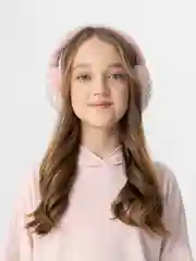 Кораллово-розовый наушники меховые для девочек