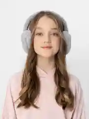Серый меланж наушники меховые для девочек