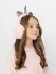 Пудровый наушники меховые