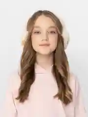 Бежевый меланж наушники меховые для девочек