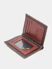 Коричневый мужское портмоне, кошелек для купюр, монет и карт, из экокожи, на подарок