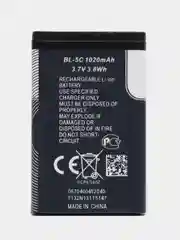 Аккумулятор Li-ion для телефона Nokia BL-5C, 1020 мАч, 3.7В