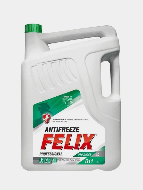 Антифриз Felix "Prolonger", -40С, зеленый, G11, 10 кг
