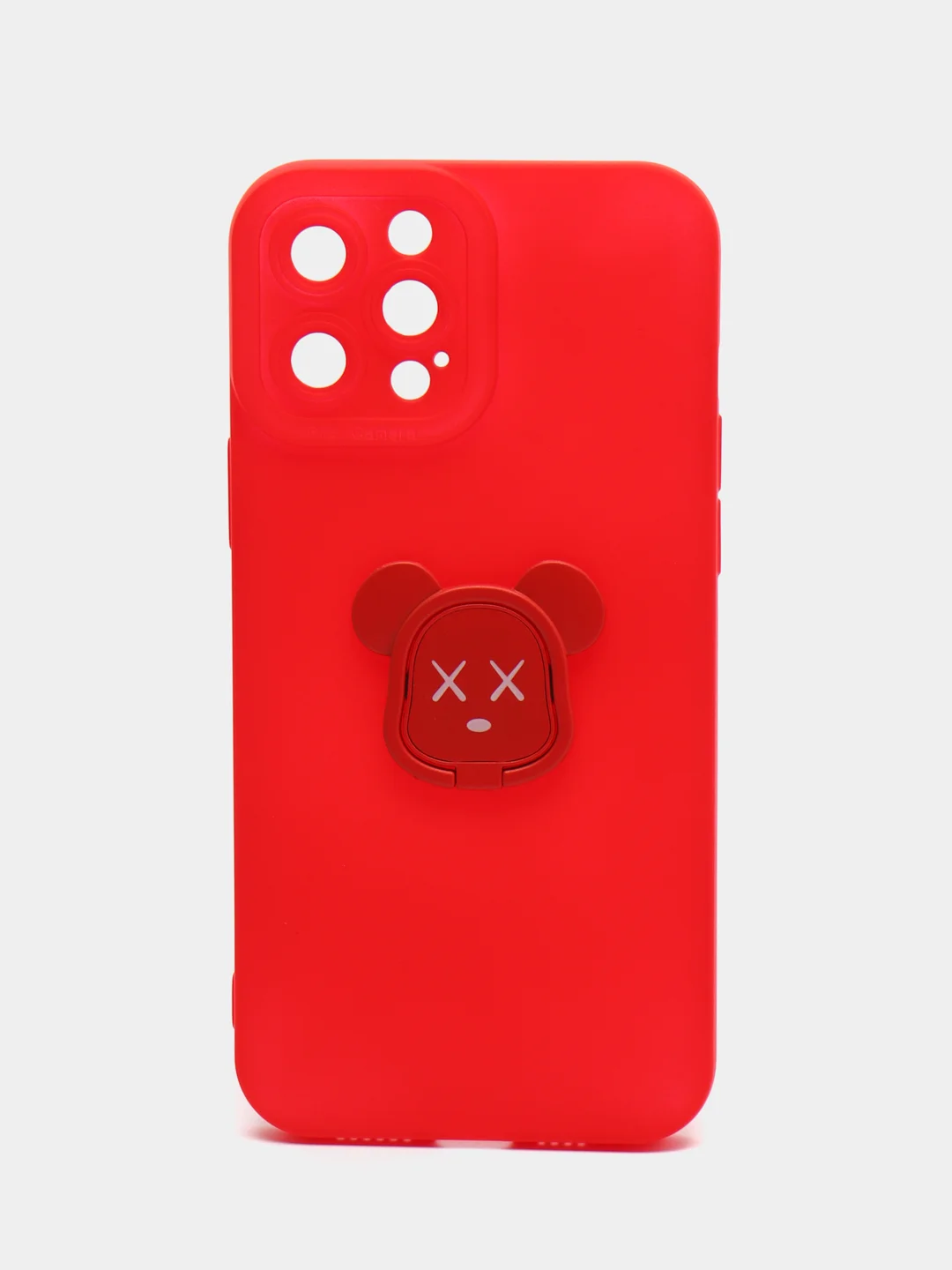 Красный силиконовый чехол на iPhone 12, 14, 11 Pro Max, 12 Pro Max, 13 Pro Max, с попсокетом