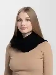 Черный снуд женский вязаный узорчатый, шарф