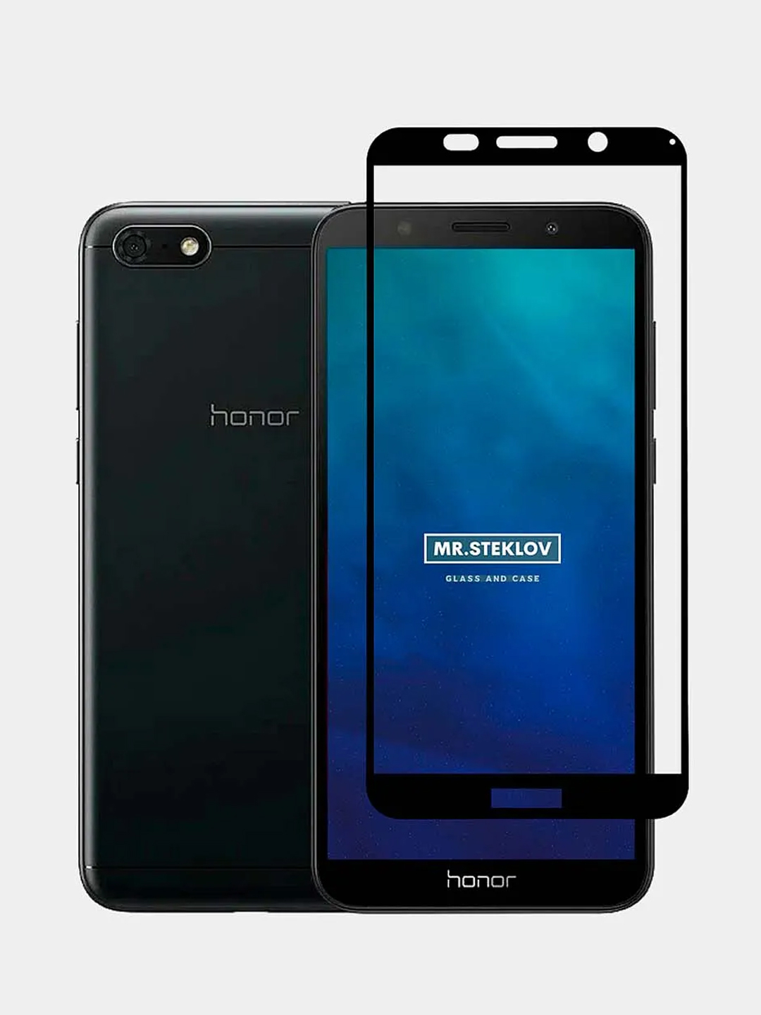 Защитное стекло на Honor 7A / 7S / 9S / Y5 2018 черное купить по цене 49 ₽  в интернет-магазине Магнит Маркет