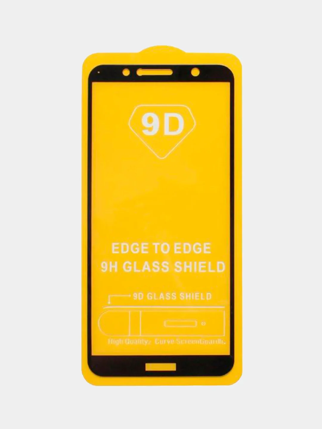 Черный защитное стекло 9D для Huawei Y6 2018, полное покрытие