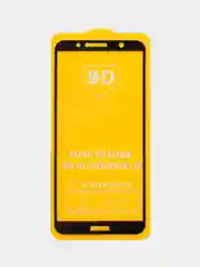 Черный защитное стекло 9D для Huawei Y6 2018, полное покрытие